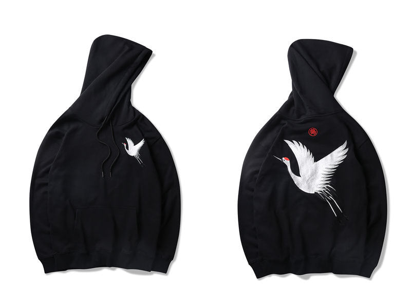 Oversized relaxed hoodie - embroidered crane, cotton blend 3D Changing Face Moving Picture Frame - Tophatter Daily Deals