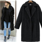 Warm Relaxed Women’s Wool Coat - Mid Length Wool Blend, City Black 3D Changing Face Moving Picture Frame - Tophatter Daily Deals