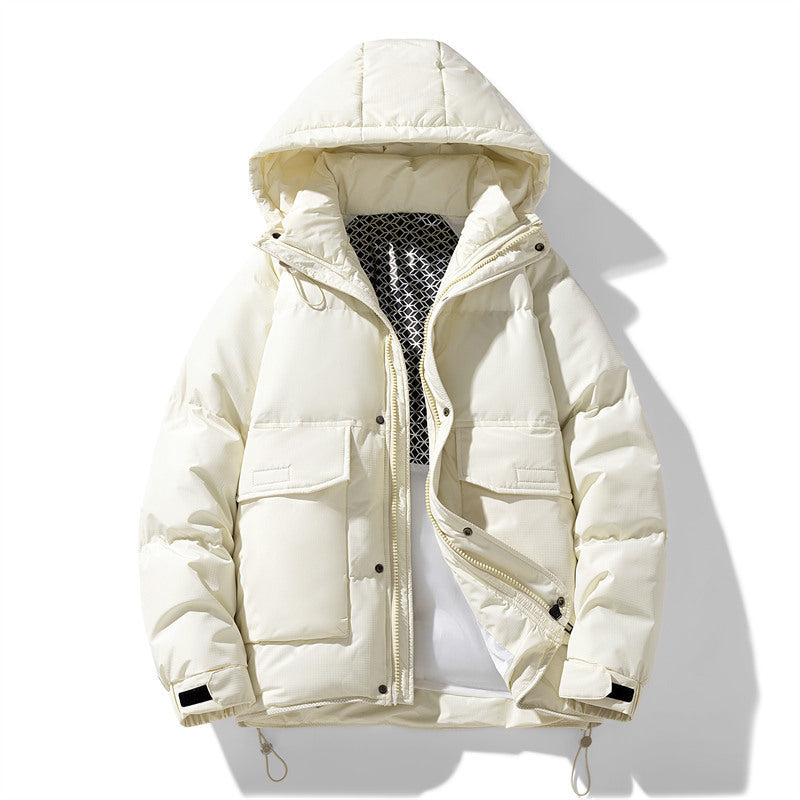 Oversized Unisex Hooded Jacket - Wide Puffer Duck Fill Cold White 3D Changing Face Moving Picture Frame - Tophatter Daily Deals