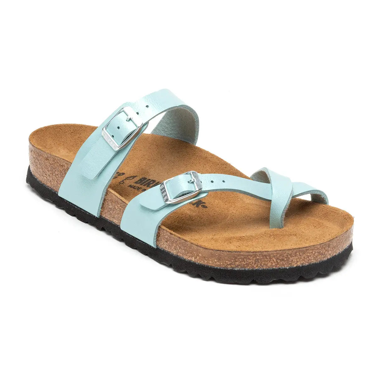 Birkenstock Mayari Birko-Flor Sandals Faded Aqua 39 Regular Wide Footwear - Tophatter Daily Deals