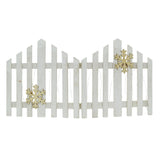 Snowflake LED Light Up Christmas Tree Fence | White Wooden Picket Fence Skirt | Festive Xmas Tree Decoration - 76 x 38cm Tree Skirt - Tophatter Daily Deals