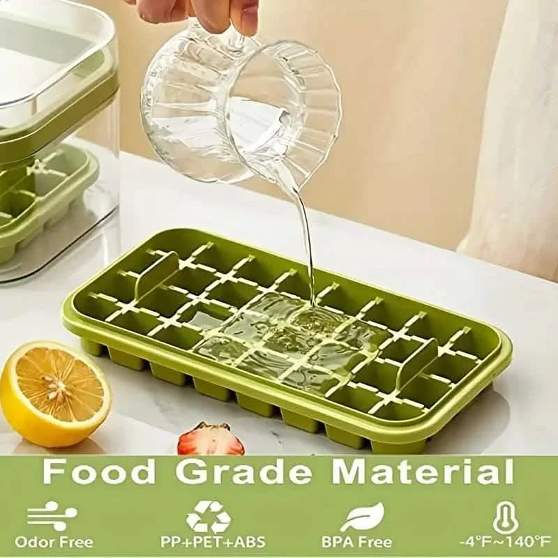 101oz. Ice Cube Tray Set - 64 Pcs Silicone Ice Cube Tray With Lid & Bin Kitchen Tools & Gadgets - Tophatter Daily Deals