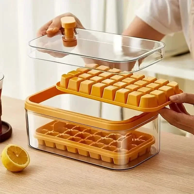 101oz. Ice Cube Tray Set - 64 Pcs Silicone Ice Cube Tray With Lid & Bin Kitchen Tools & Gadgets - Tophatter Daily Deals