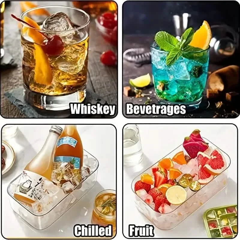 101oz. Ice Cube Tray Set - 64 Pcs Silicone Ice Cube Tray With Lid & Bin Kitchen Tools & Gadgets - Tophatter Daily Deals