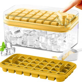101oz. Ice Cube Tray Set - 64 Pcs Silicone Ice Cube Tray With Lid & Bin Yellow Kitchen Tools & Gadgets - Tophatter Daily Deals