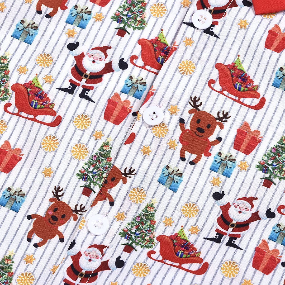 boy clothing set bow christmas print 0 - Tophatter Daily Deals