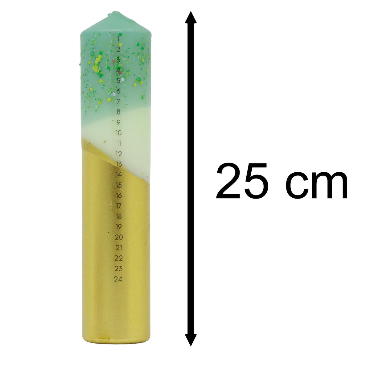 The Colour Emporium Crushed Emerald Hand-dipped Christmas Advent Pillar Candle Advent Candle - Tophatter Daily Deals