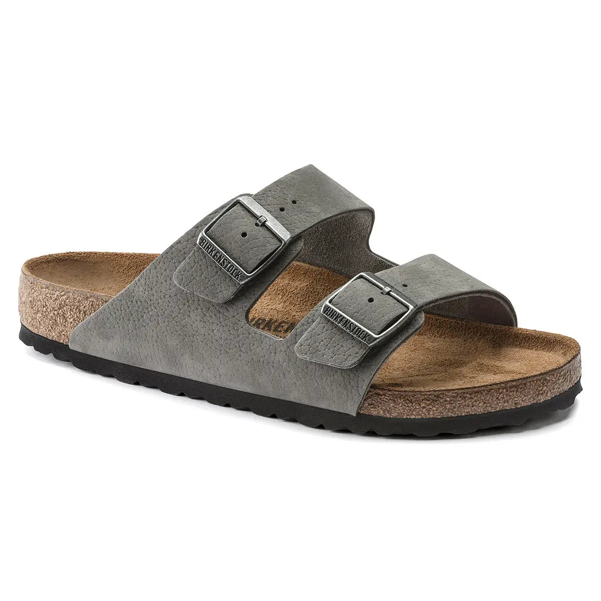 Birkenstock Arizona Nubuck Leather Sandals Desert Buck Whale Gray Footwear - Tophatter Daily Deals
