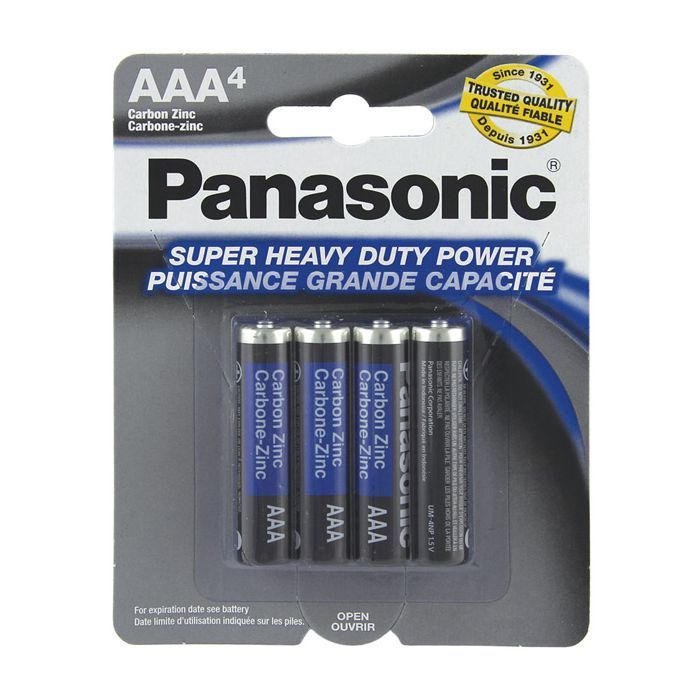 Panasonic Super Heavy Duty Battery AAA - Pack of 4 Batteries - Tophatter Daily Deals