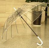 Big Long Handle 16 Rib Transparent Umbrella 0 - Tophatter Daily Deals