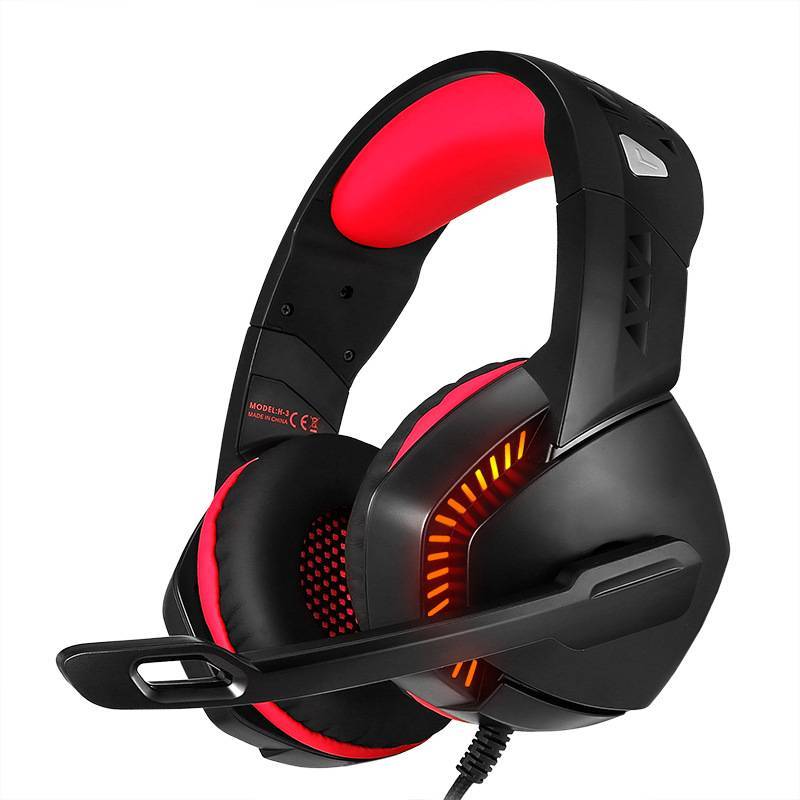 Built-in sound card dazzling optical headset Black Red 0 - Tophatter Daily Deals