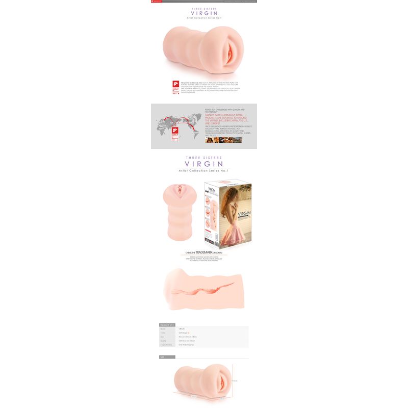Kokos Three Sisters Virgin – Realistic Vagina Stroker > Sex Toys For Men > Masturbators > Manual - Tophatter Daily Deals