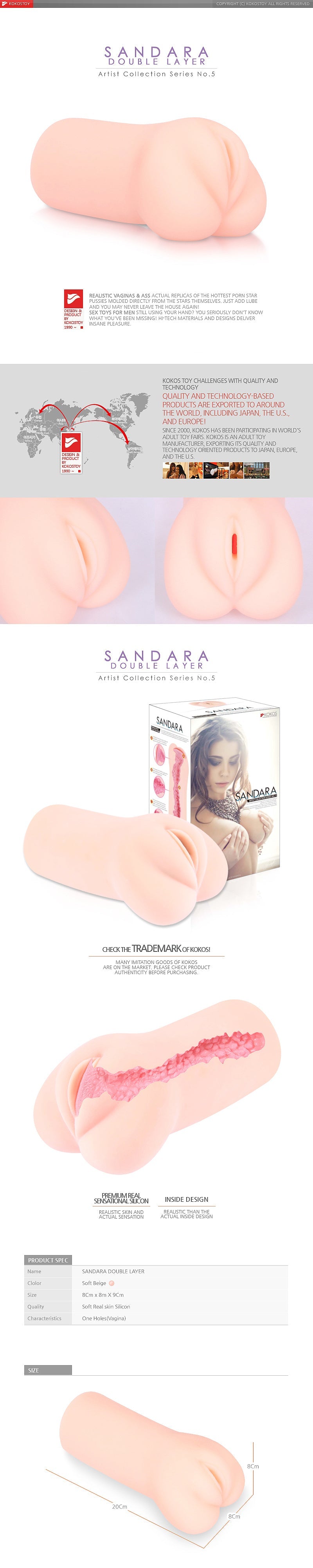 Masturbator Sandara Realistic Double Layer Stimulation > Sex Toys For Men > Masturbators > Manual - Tophatter Daily Deals