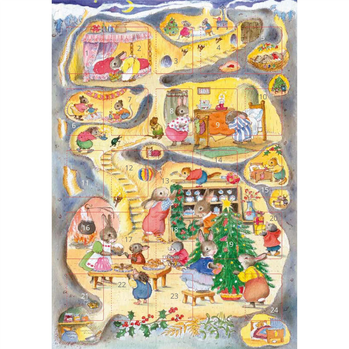 Rabbit Warren Advent Calendar Greetings Card | Christmas Advent Calendar - A5 Advent Calendar - Tophatter Daily Deals