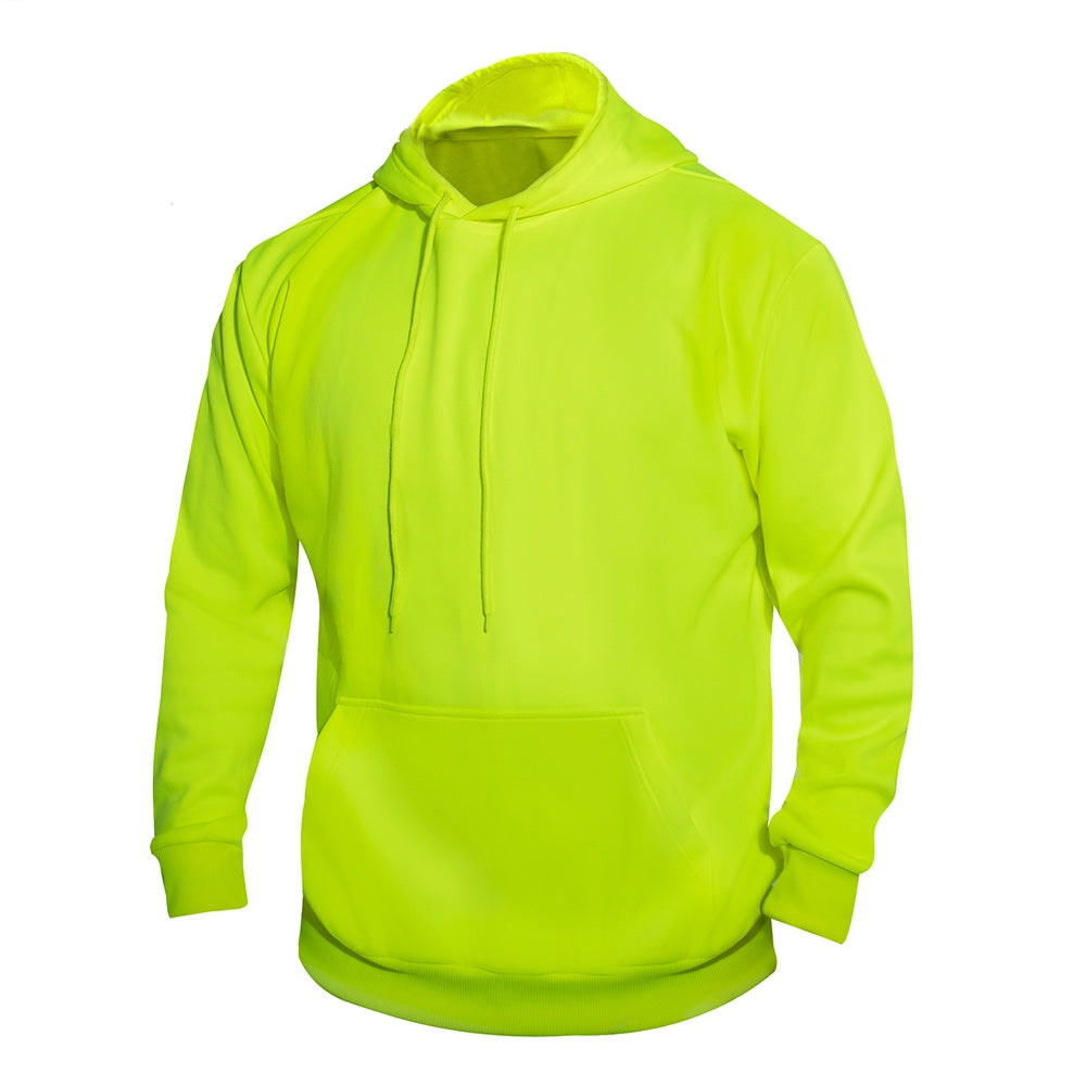 Rothco High-Vis Performance Hooded Sweatshirt - Safety Green - Tophatter Daily Deals
