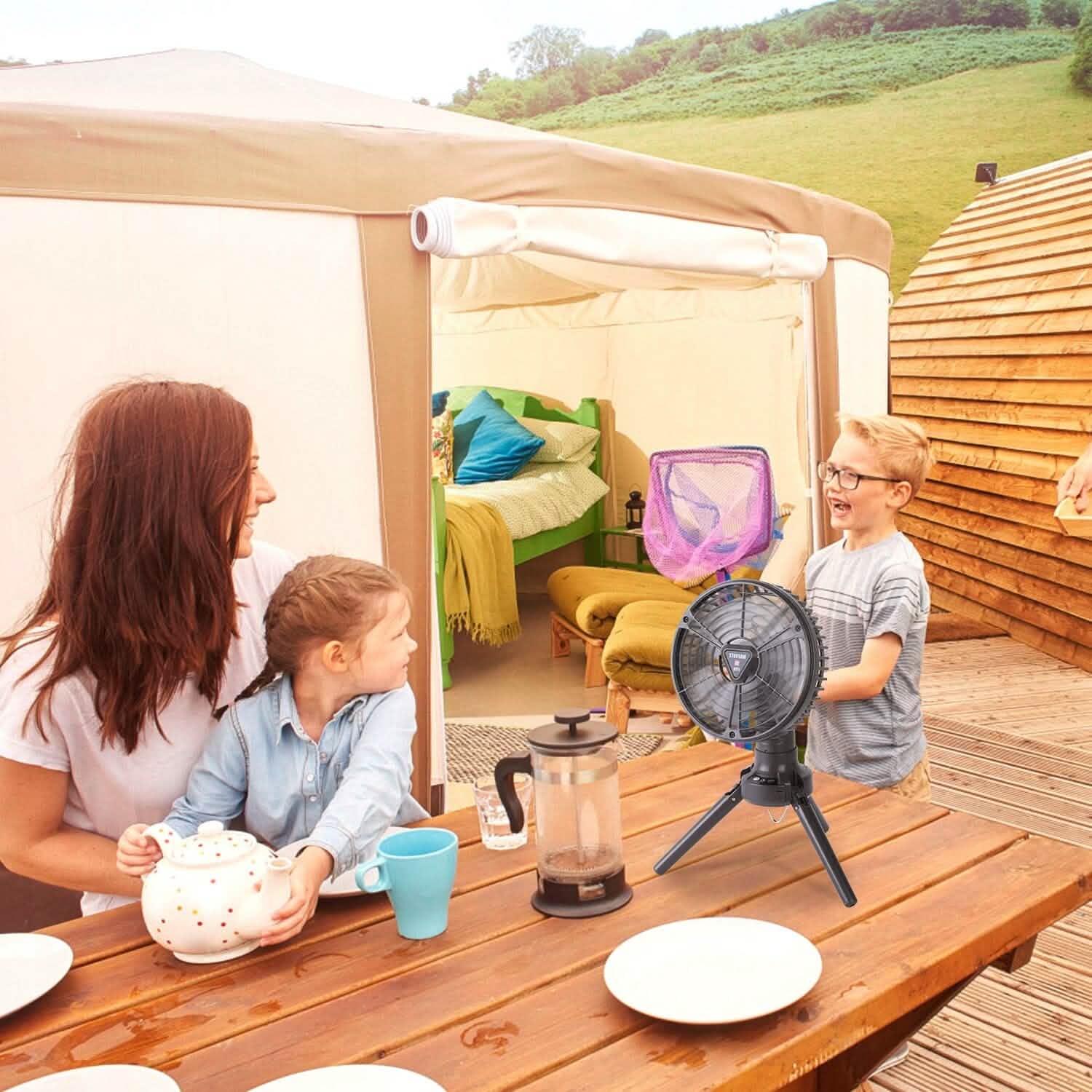 10400 mAh Portable Camping Fan Outdoor Recreation - Tophatter Daily Deals