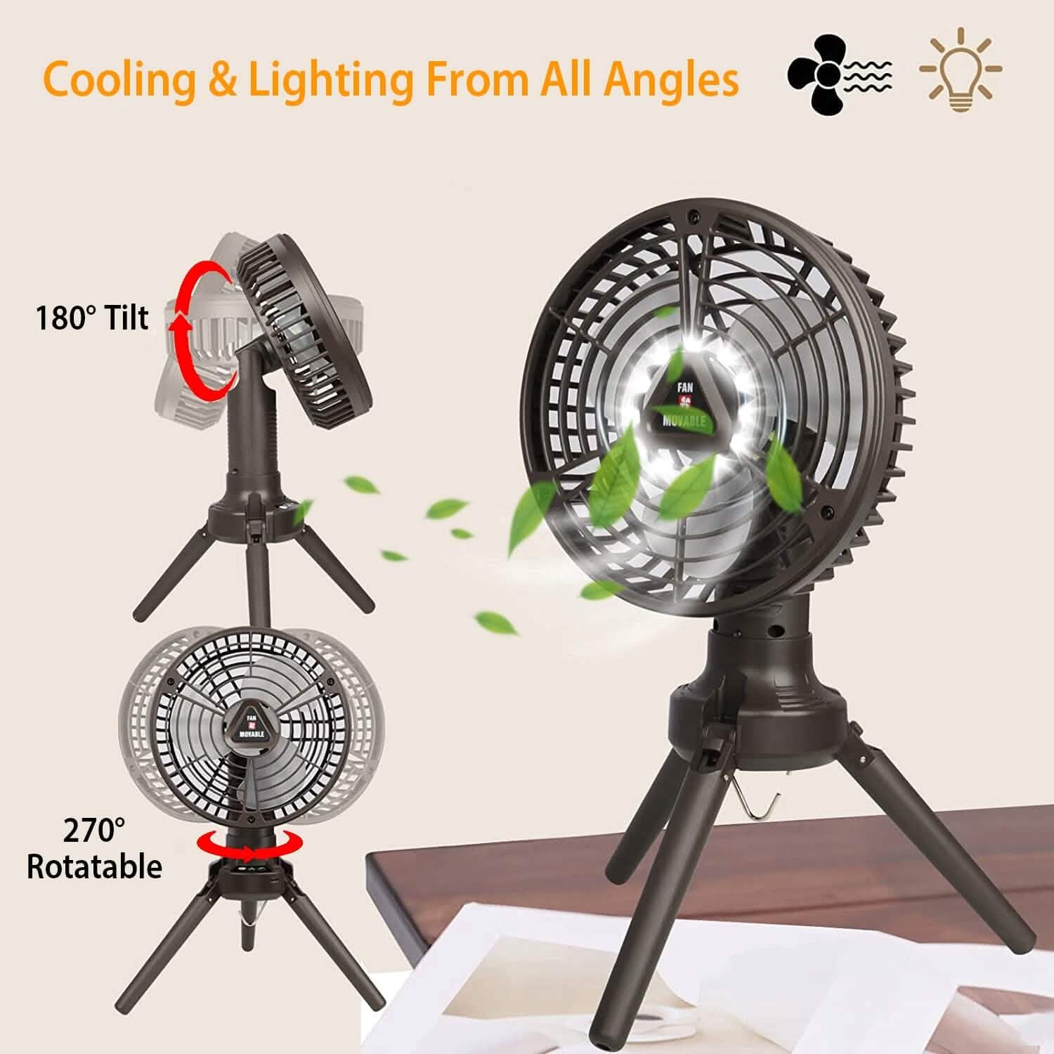 10400 mAh Portable Camping Fan Outdoor Recreation - Tophatter Daily Deals