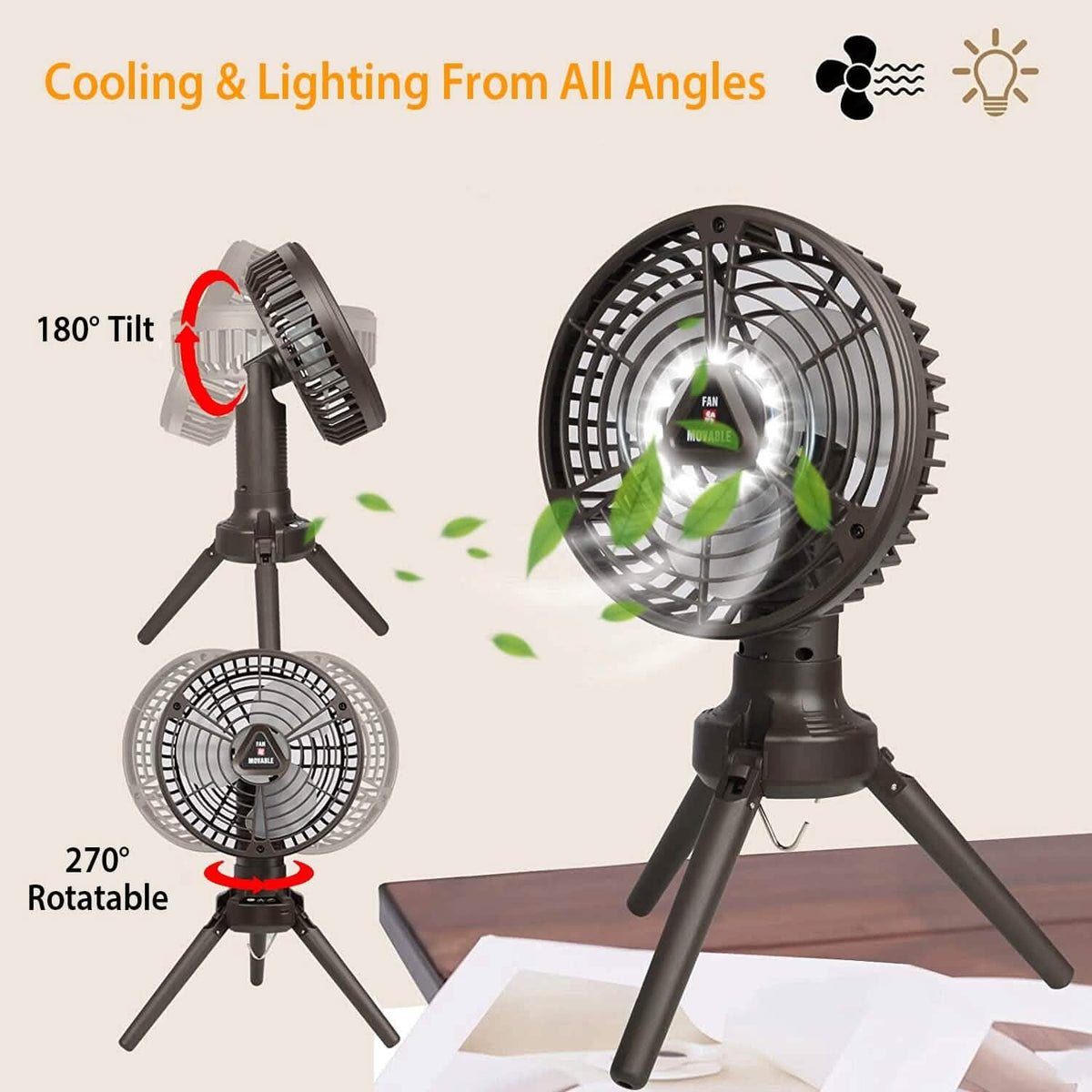 10400 mAh Portable Camping Fan Outdoor Recreation - Tophatter Daily Deals