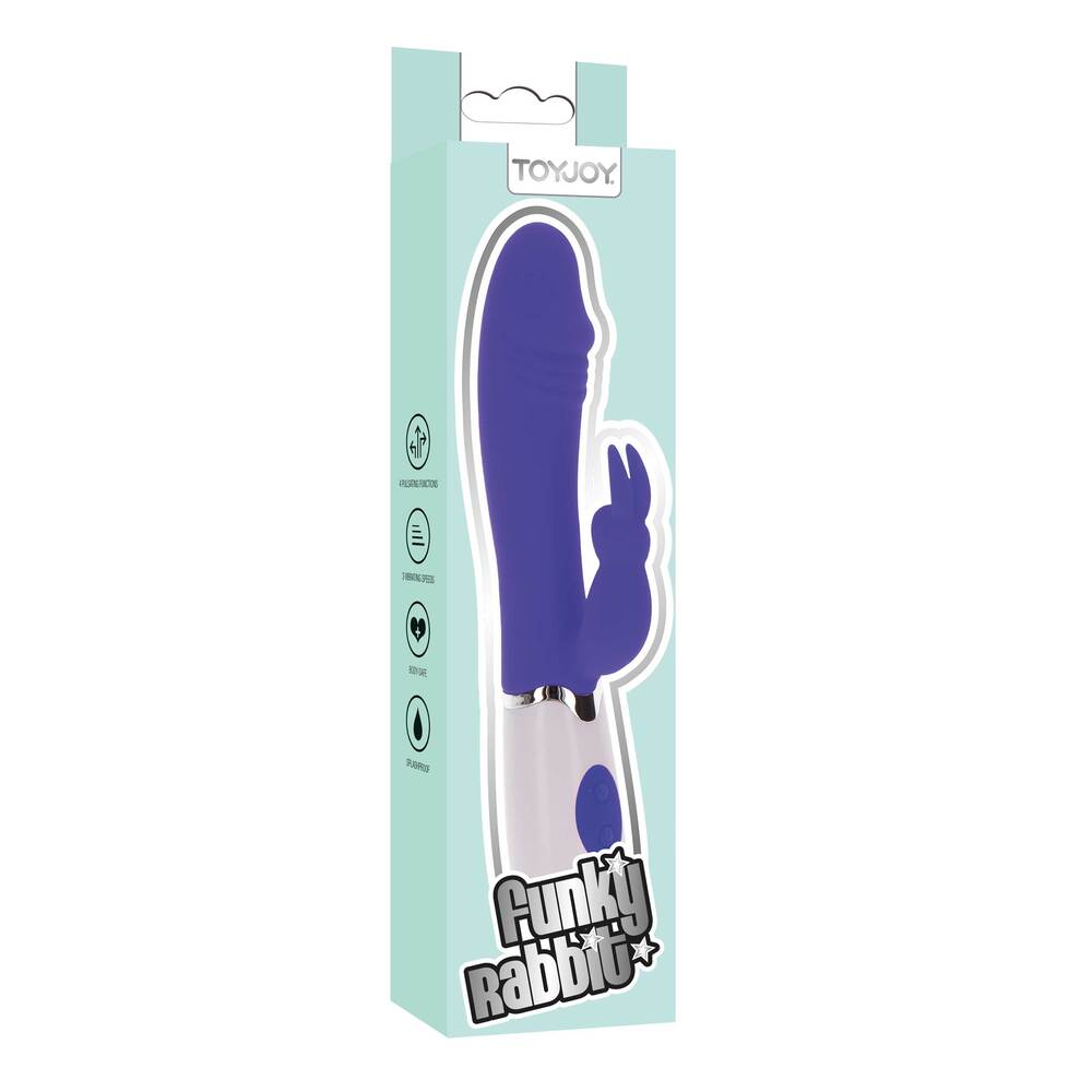 ToyJoy Funky Rabbit Vibrator – Splashproof Silicone Vibrator with Clitoral Stimulator > Vibrators > Ladies > Rabbit - Tophatter Daily Deals