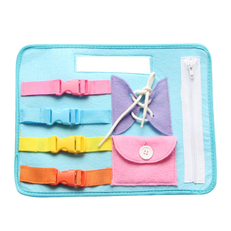 Baby learning dressing buckle zipper learning board Puzzle learning board 0 - Tophatter Daily Deals