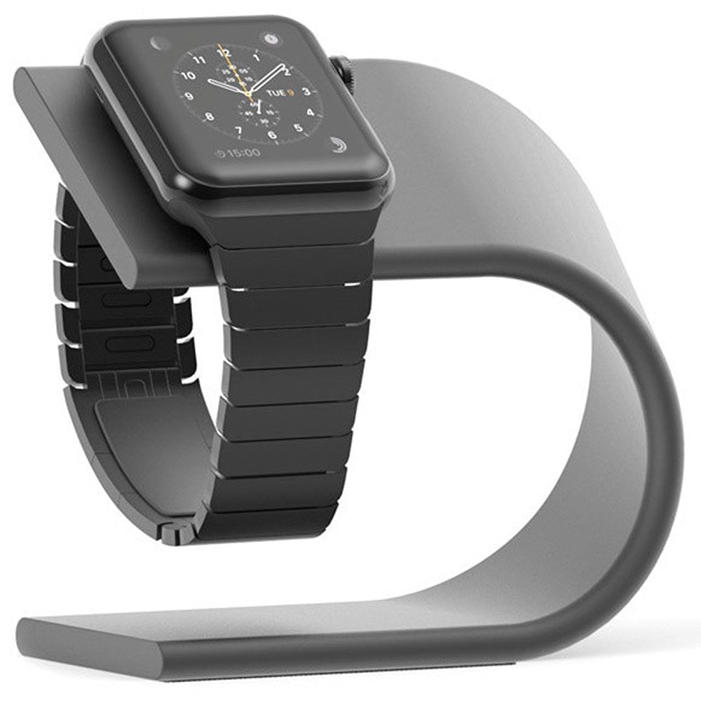 Aluminum alloy U-shaped smart watch charging stand Grey 0 - Tophatter Daily Deals