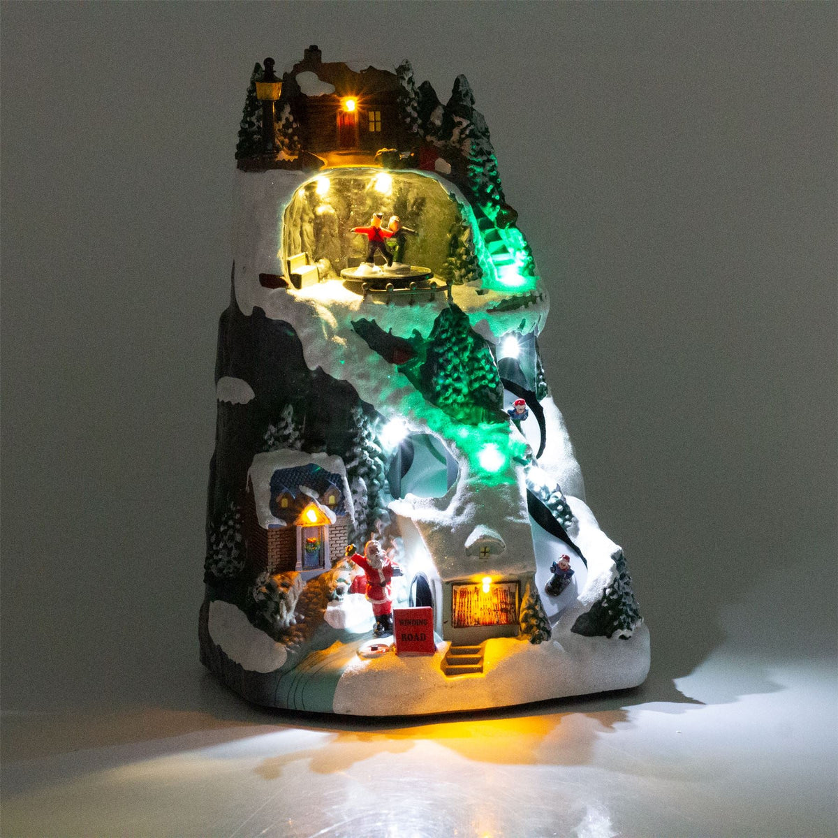 LED Ski Slope | Illuminated LED Christmas Ornament with Movement - 30cm LED Light - Tophatter Daily Deals