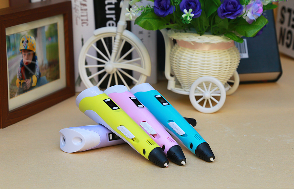 3D print pen 3D pen two generation graffiti 3D stereoscopic paintbrush children puzzle painting toys 0 - Tophatter Daily Deals