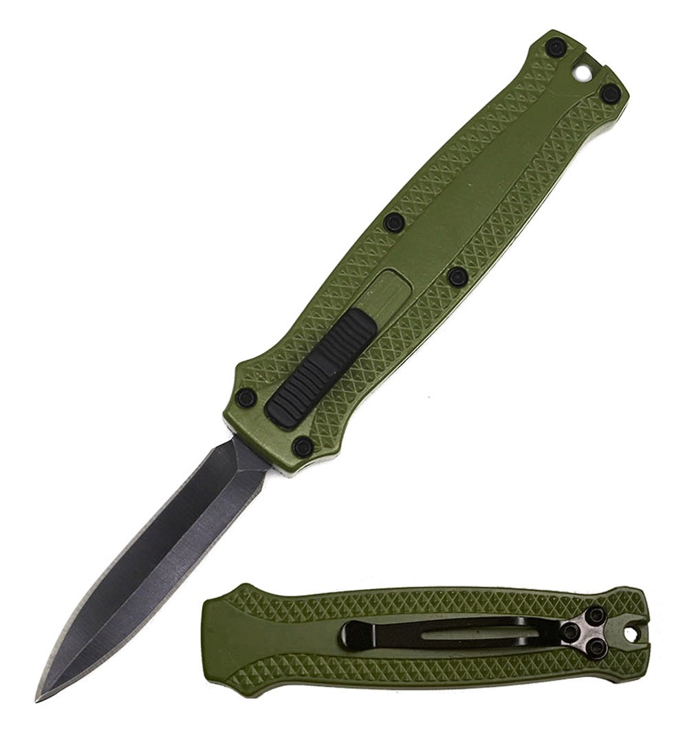 5.35" Green Lizard Tongue The Wicked Mini OTF Automatic Knife - Tophatter's Inc. Weapons Store Online Collectible Weapons - Tophatter Daily Deals