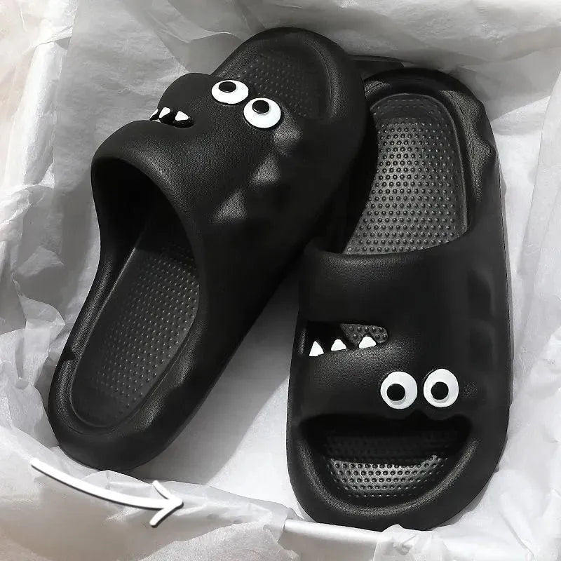Croc-Callâ„¢ Kawaii Slippers Black Slippers - Tophatter Daily Deals
