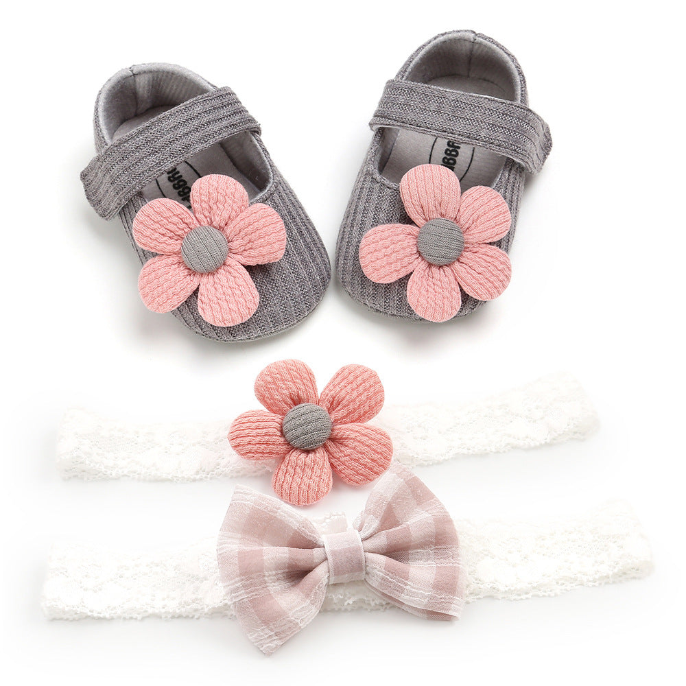 Baby Soft-Soled Toddler Shoes, Baby Shoes, Princess Shoes Grey 0 - Tophatter Daily Deals