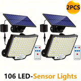 106 LED Security Lamp Dusk To Dawn 270° Wide Angle Outdoor Lighting 2-Pack Outdoor Lighting - Tophatter Daily Deals