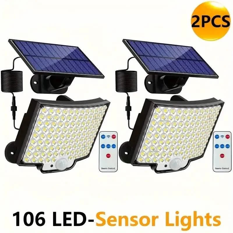 106 LED Security Lamp Dusk To Dawn 270° Wide Angle Outdoor Lighting 2-Pack Outdoor Lighting - Tophatter Daily Deals