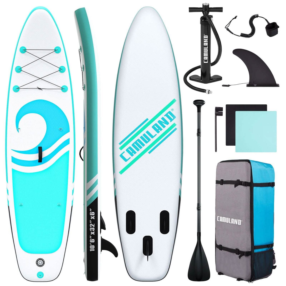 10’6” x 32”x 6” Paddle Boards for Adults with Premium SUP Accessories and Backpack Outdoor Recreation - Tophatter Daily Deals