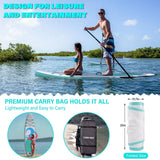 10’6” x 32”x 6” Paddle Boards for Adults with Premium SUP Accessories and Backpack Outdoor Recreation - Tophatter Daily Deals