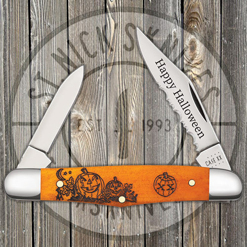 Case Half Whittler - Happy Halloween - Orange Bone - 10602 Traditional Knives - Tophatter Daily Deals