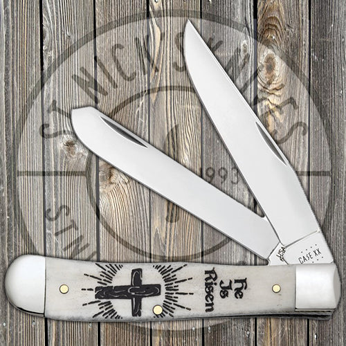 Case Mini Trapper - Gift Tin - Embellished Smooth Natural Bone - 10603 Traditional Knives - Tophatter Daily Deals