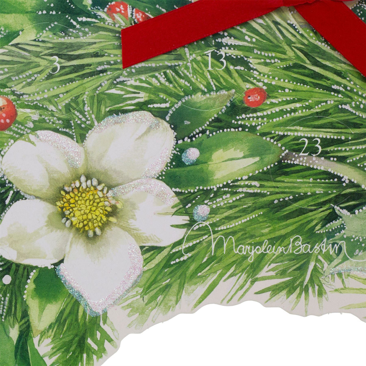 Winter Robin & Holly Wreath Advent Calendar | Large Christmas Advent Calendar Advent Calendar - Tophatter Daily Deals