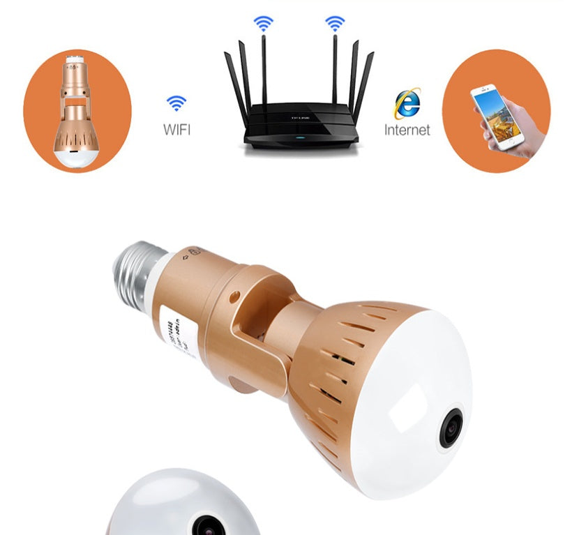 Bulb lamp wifi ip camera 1080p wireless Panoramic 360 fish eye 2mp smart home security lighting cctv surveillance ip cameras 0 - Tophatter Daily Deals