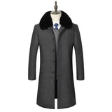 Warm Men’s Mid-Length Wool Jacket - Cozy Lapel, Winter Dark Grey 3D Changing Face Moving Picture Frame - Tophatter Daily Deals