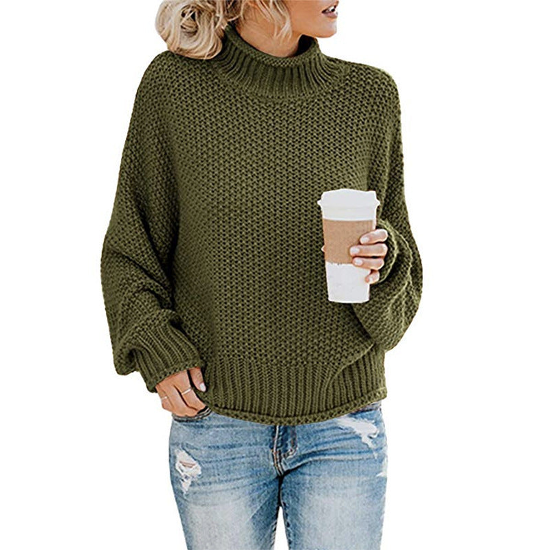 Warm Women's Pullover Sweater - Turtleneck Knit, Winter Green 3D Changing Face Moving Picture Frame - Tophatter Daily Deals