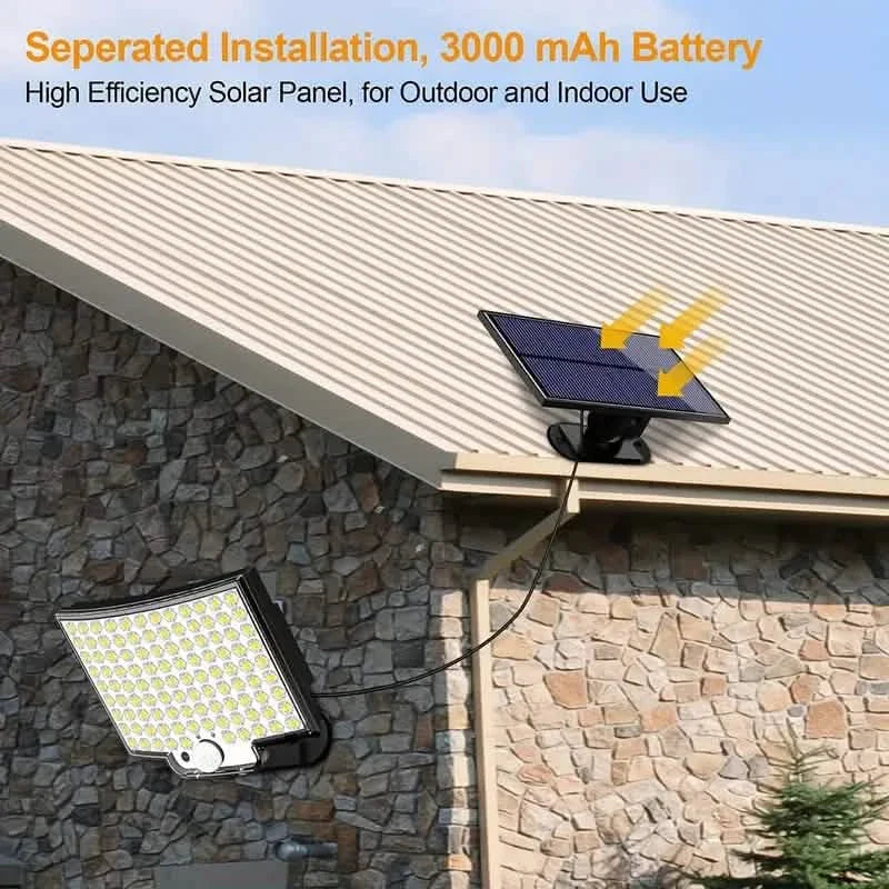 106LED Super Bright Motion Sensor Solar Power LED Garden Wall Light Solar Outdoor Lights - Tophatter Daily Deals