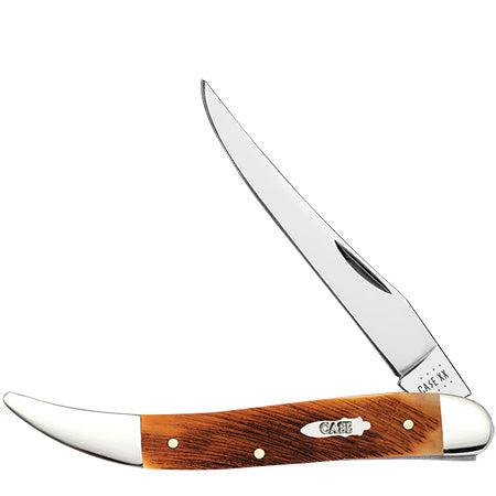 Case Medium Texas Toothpick - Sawcut Jog Amber Bone - 10732 Knives - Tophatter Daily Deals