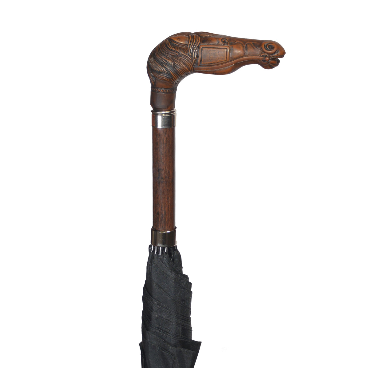 Italian Palio Horse Umbrella with Handcrafted Handle and Auto Open - Tophatter Daily Deals