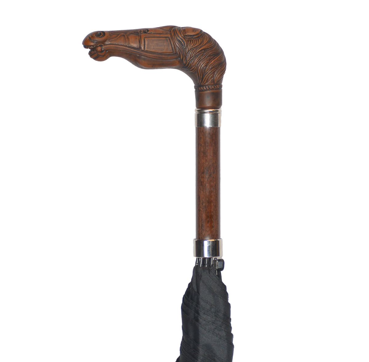 Italian Palio Horse Umbrella with Handcrafted Handle and Auto Open - Tophatter Daily Deals