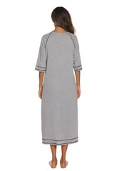 Zip Up Slit Round Neck Night Dress with Pockets Sleep Dresses - Tophatter Daily Deals