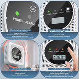 Dual Sensor Smoke & Carbon Monoxide Detector Alarm with LCD Display Smart Home & Security - Tophatter Daily Deals