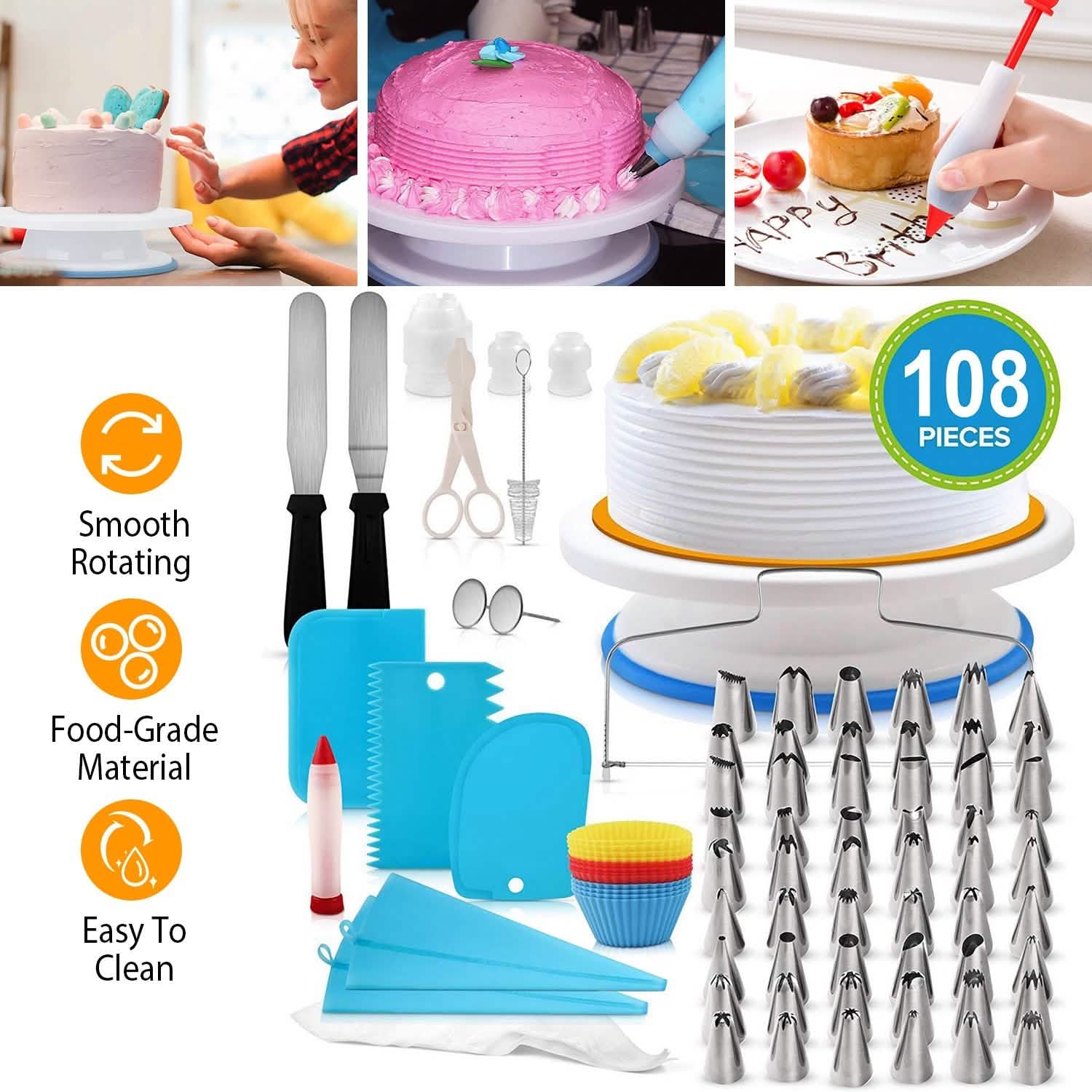 108-Piece: Cake Decorating Supplies Kit Kitchen Tools & Gadgets - Tophatter Daily Deals