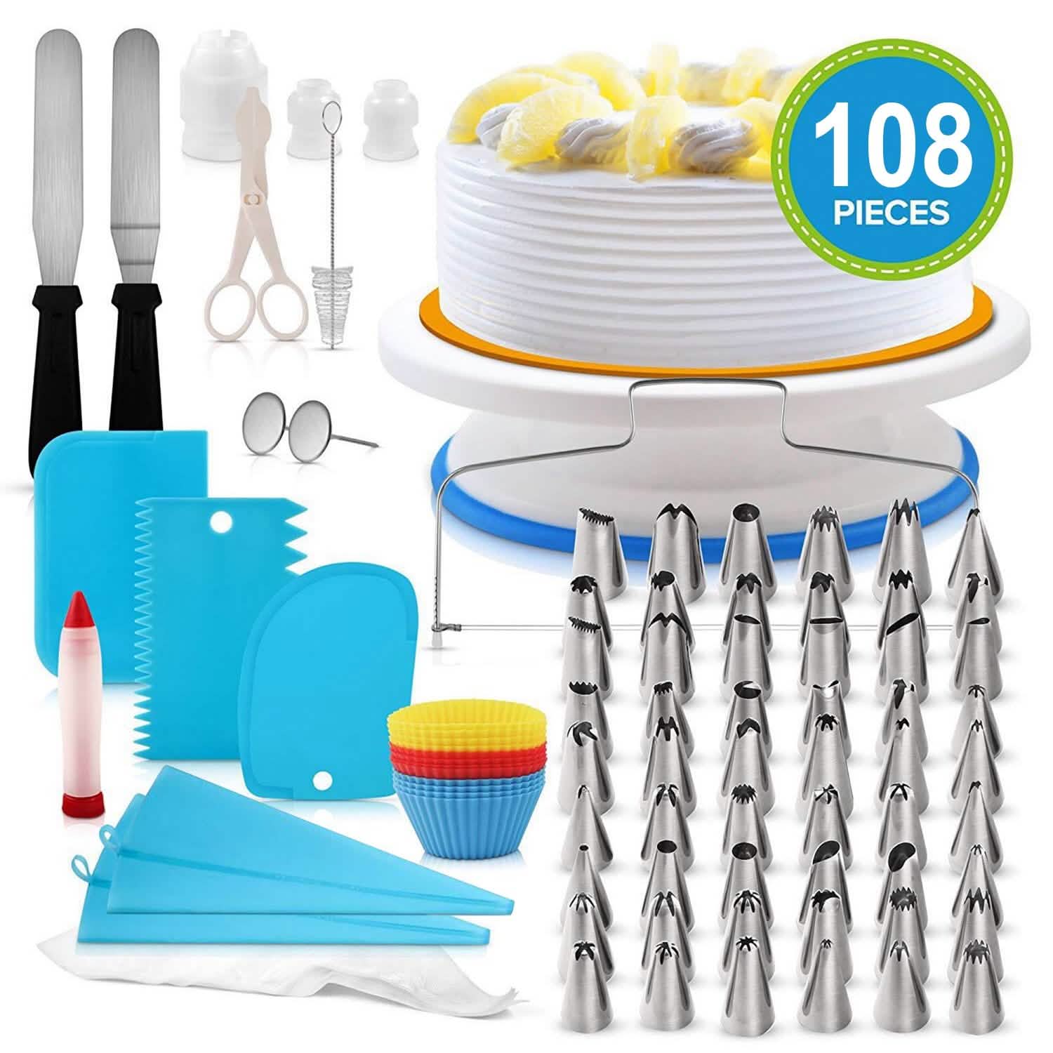 108-Piece: Cake Decorating Supplies Kit Kitchen Tools & Gadgets - Tophatter Daily Deals