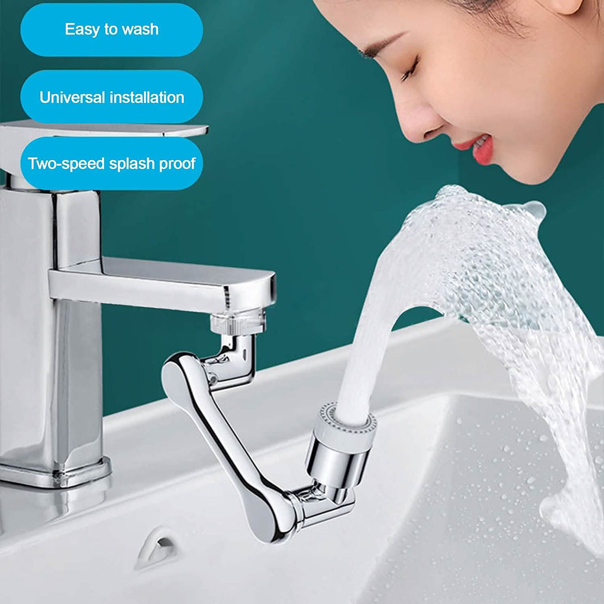 1080 Degree Extension Universal Faucet Aerator 2 Modes Bath - Tophatter Daily Deals