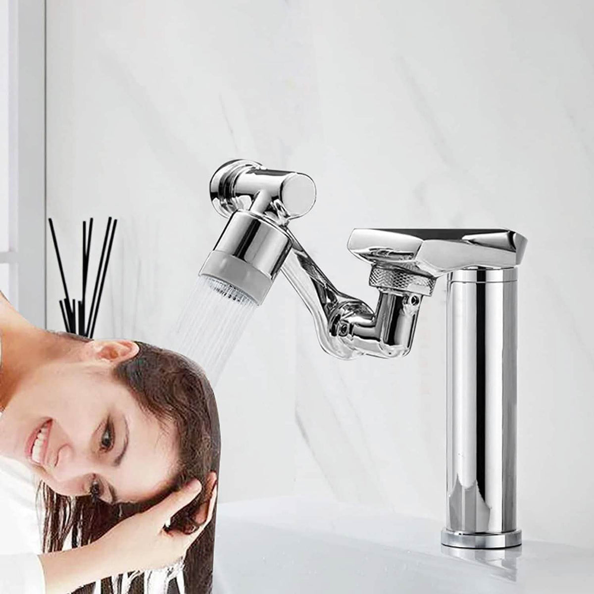 1080 Degree Extension Universal Faucet Aerator 2 Modes Bath - Tophatter Daily Deals